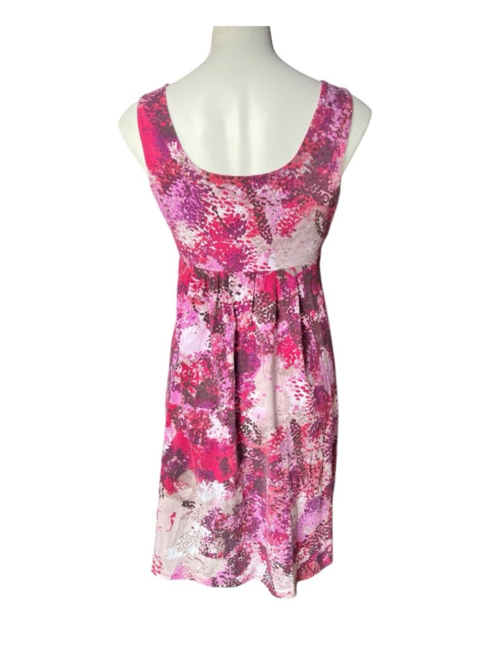 Ann Taylor Womens Dress Size M Pinks Magenta Sleeveless V-Neck Cotton Knit Dress - Picture 7 of 11